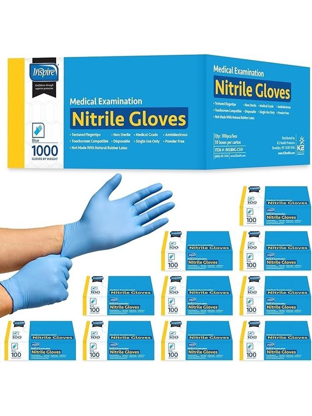 Nitrile Exam Gloves | The Quality Stretch Nitrile Light Blue | 4.5 Gloves Di...